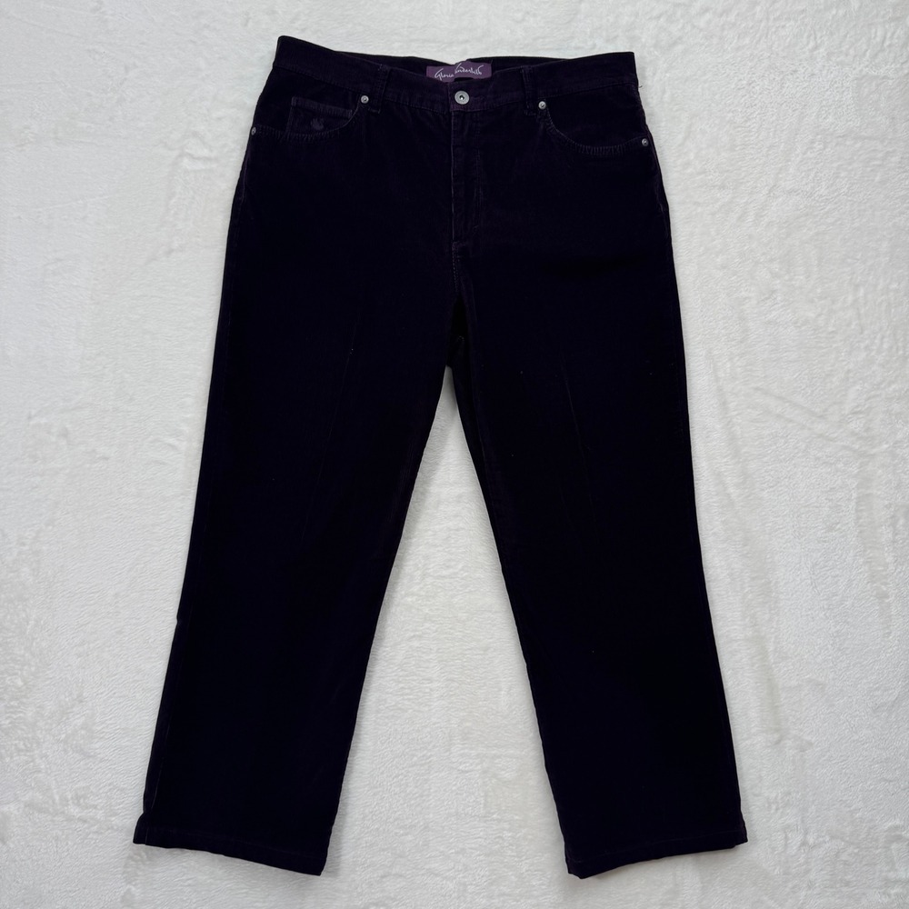 Gloria Vanderbilt‎ Corduroy Pants Womens 14S Purple Amanda Straight High Rise